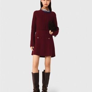 NWT Maje 2-in-1 knit mini dress